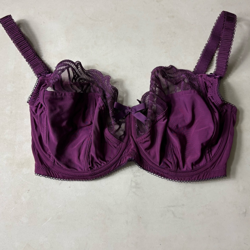 Charnos purple bra wired lightweight adjustable UK 32FF EURO 70FF Comfort *Read